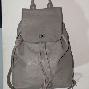Authentic Tory Burch Gray Leather Backpack In Great Condition Asking Only $100
